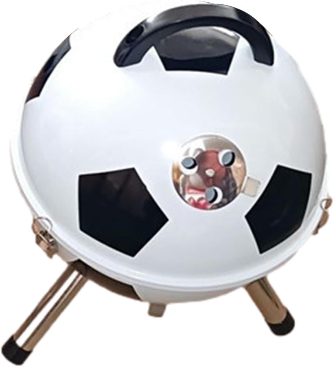 Zalorin Ball Shaped Charcoal Grill, Spherical Football Golf Stove Grill, Chrome-Plated Cooking Tool for Camping, Outdoor Parties, Picnic, Barbecue