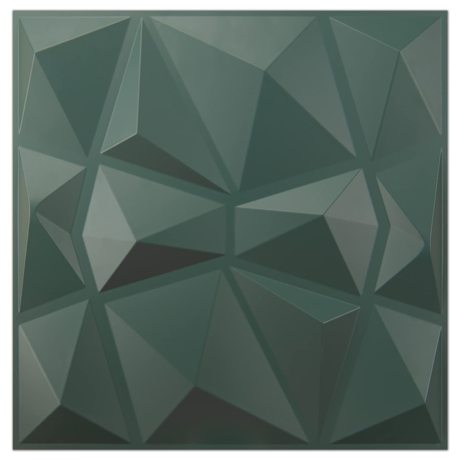 Zalorin Textures 3D Wall Panels Army Green Diamond Design for Interior Wall Decor Pack of 12 Tiles 32 Sq Ft (PVC)