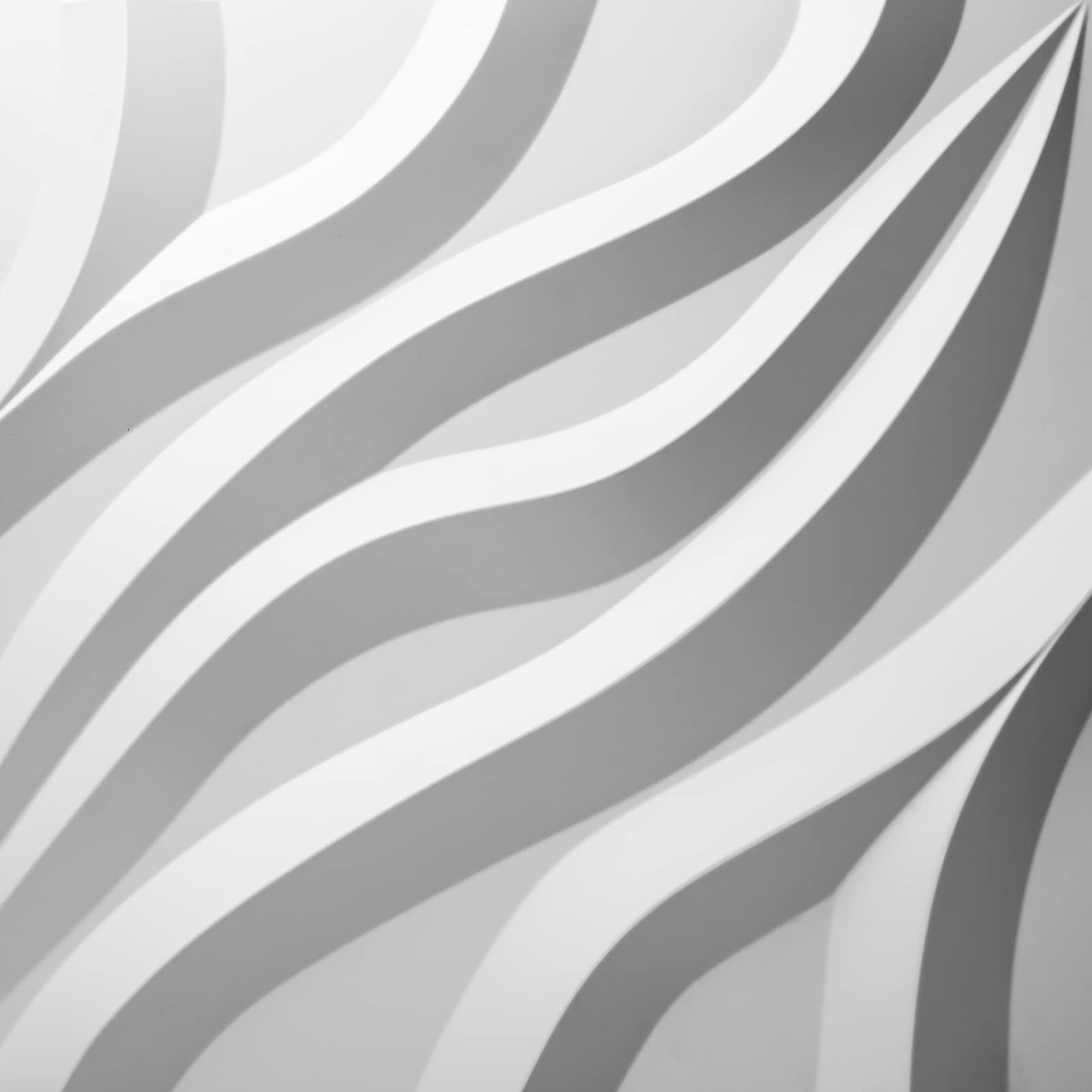 Zalorin PVC 3D Wall Tile-Flowing Wave in White, Paintable 3D Panel, 19.7in. X 19.7in. Pack of 12, Covers 32 Sq.Ft
