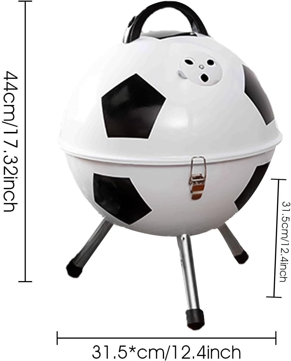 Zalorin Ball Shaped Charcoal Grill, Spherical Football Golf Stove Grill, Chrome-Plated Cooking Tool for Camping, Outdoor Parties, Picnic, Barbecue