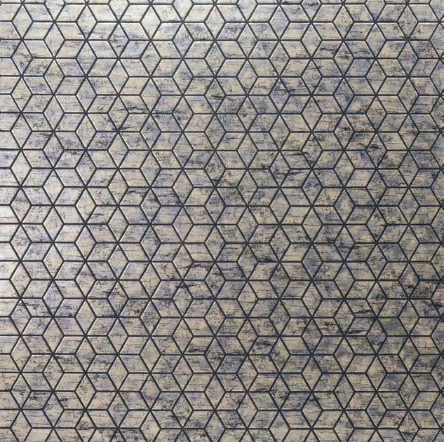 Zalorin 0.79 in. x 20 in. x 46 in. Honeycomb Harmony Geometric Wall Panel (4-Pack)