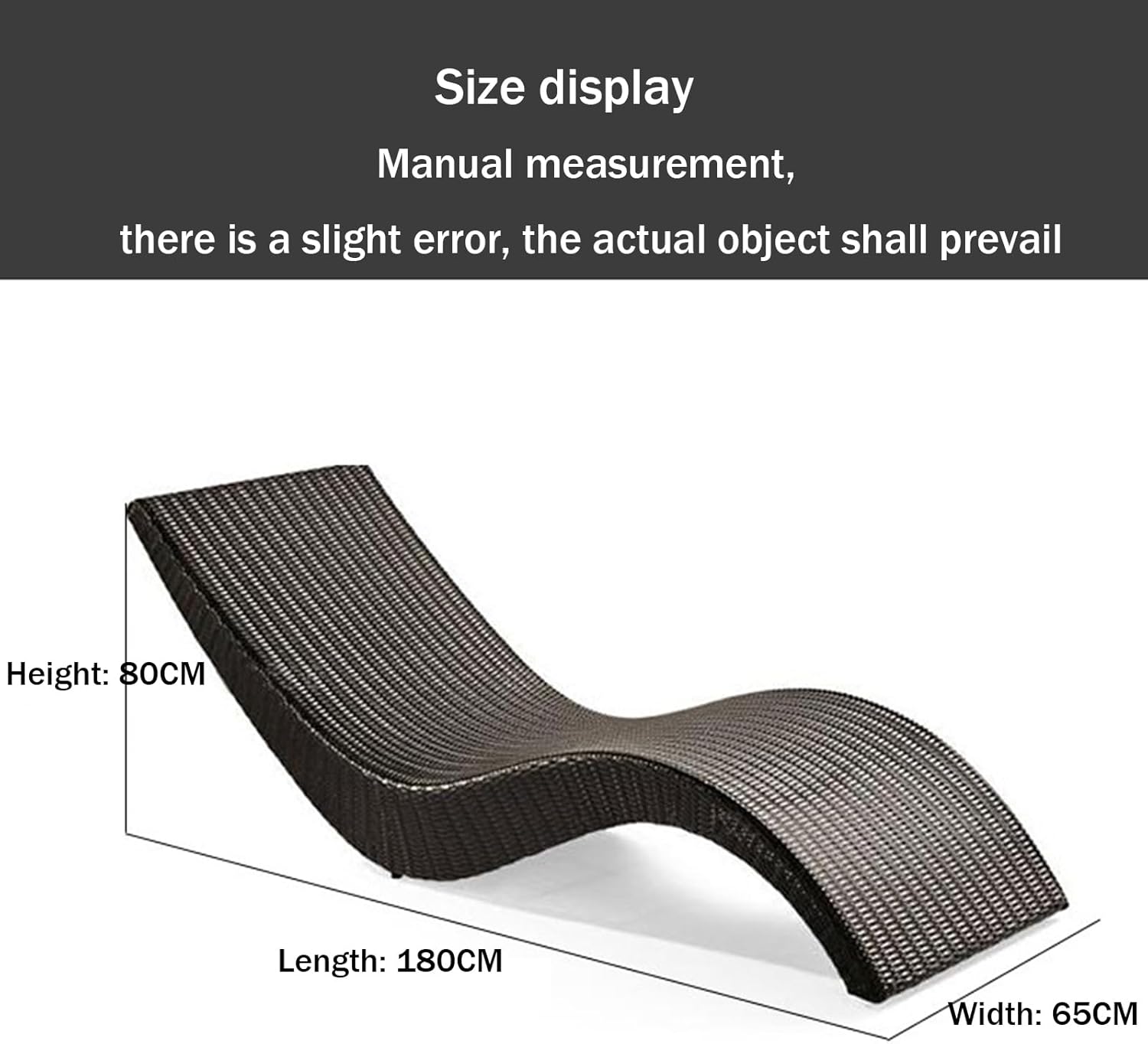 IDZO S-Shaped Outdoor Lounge Chairs, Poolside Deck Chairs, Balcony Rattan Deck Chairs, Beach Chairs, Swimming Pool Deck Chairs, Lunch Break, Leisure Villa Furniture D