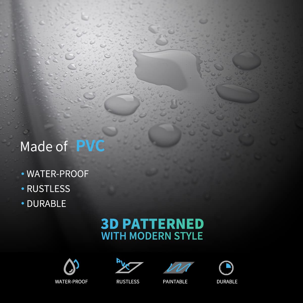 Zalorin Decorative Windmil Design PVC 3D Wall Panels for Interior Wall Decor in Living Room, Bedroom in White, Pack of 33 Tiles, 32Sq.Ft