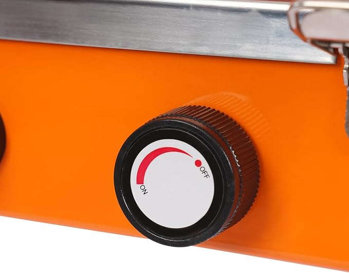 Zalorin Portable Gas Grill Cooker, Camping Stove, Outdoor Stove Portable Propane Burner Gas Cooker for Camping BBQ Picnic Camping Cooking Orange