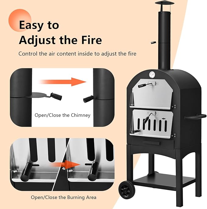 Zalorin Outdoor-Kitchen-ovens, Black