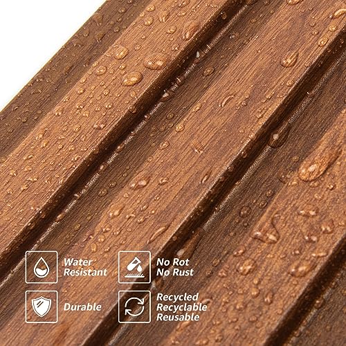 ZalorinSlat Wall Panels, WPC Soundproof 3D Wall Paneling for Interior Wall Decor, TV Background, 8-Pack 96 x 6 in. Teak