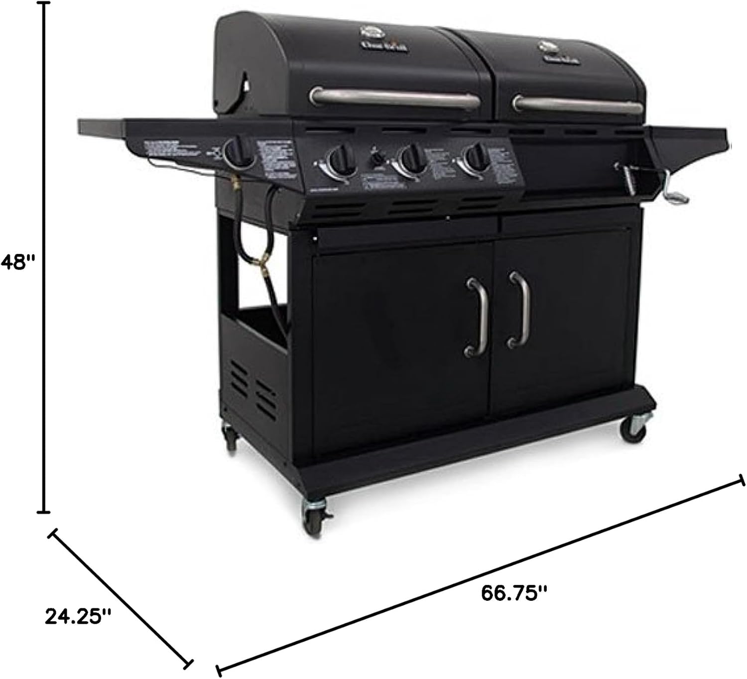 Zalorin 3-Burner Liquid Propane and Charcoal Combo Grill