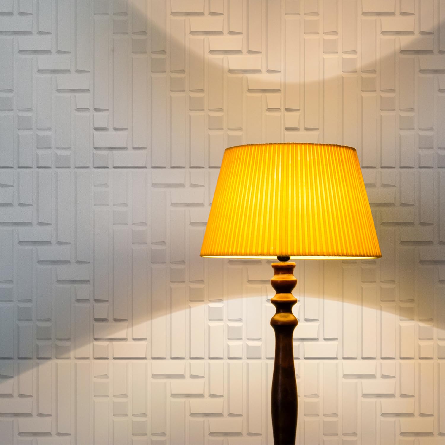 Zalorin 3D Wall Panels for Interior Wall Decor, 19.7''x19.7'' White 3D Wall Panels Peel and Stick, PVC Accent Wall Panels for Living Room Lobby Bedroom Hotel Office