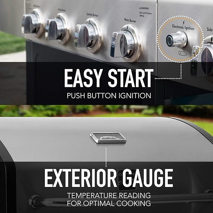 Zalorin Open Cart Grill with Side Burner, Stainless Steel