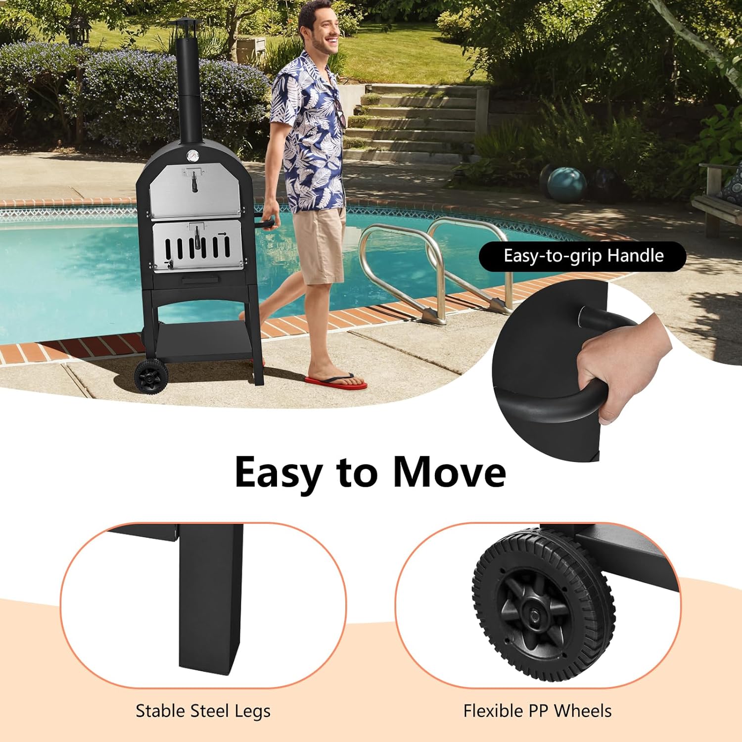 Zalorin Outdoor-Kitchen-ovens, Black