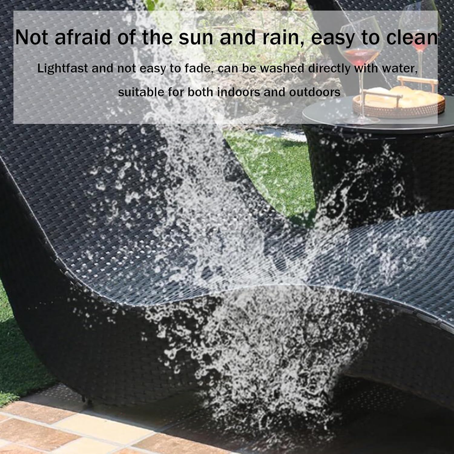 IDZO S-Shaped Outdoor Lounge Chairs, Poolside Deck Chairs, Balcony Rattan Deck Chairs, Beach Chairs, Swimming Pool Deck Chairs, Lunch Break, Leisure Villa Furniture D