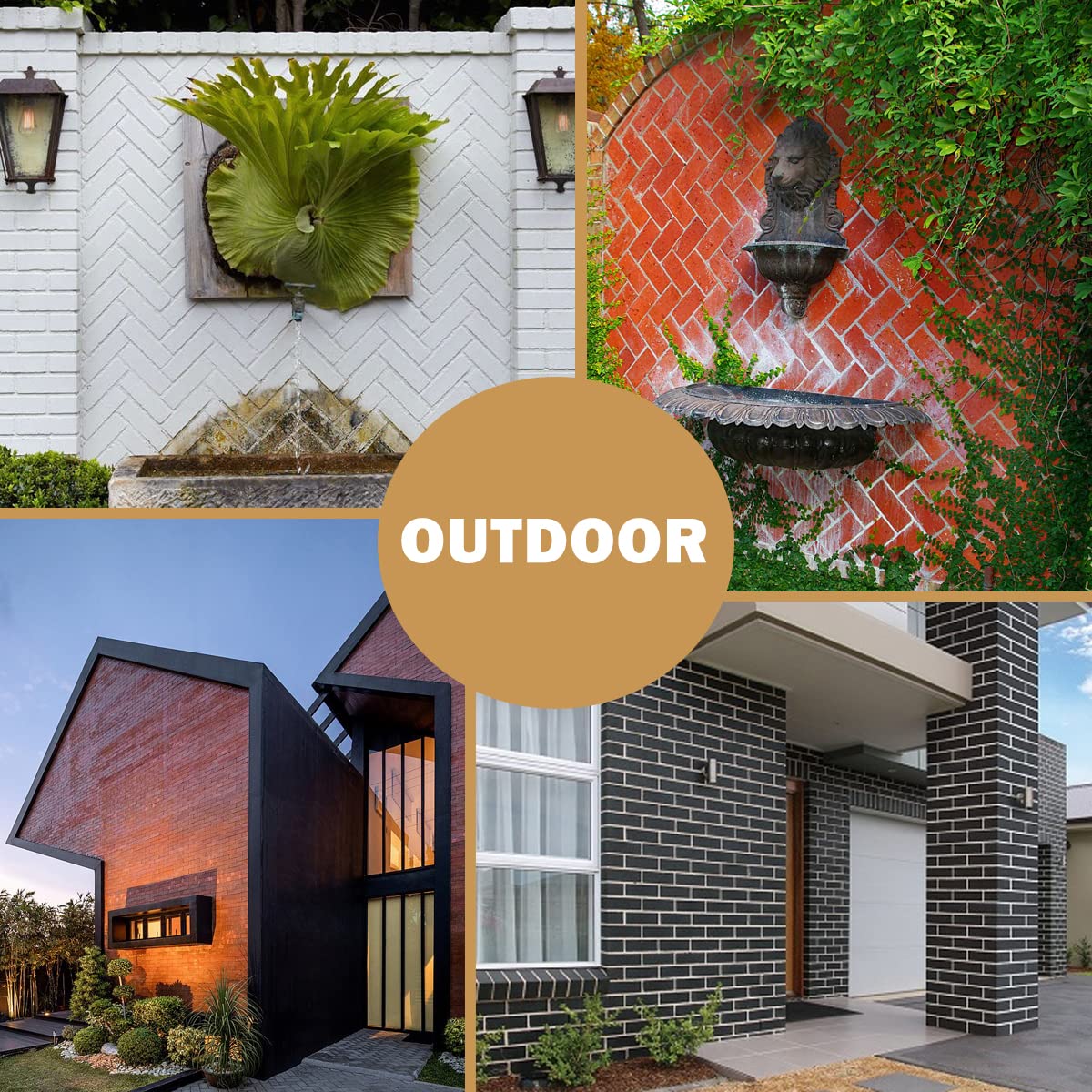 ZalorinTORURAL 100 Grey Faux Brick Wall Tiles, 3D Thin Brick Veneers for Bedroom, Bathroom, Kitchen, Fireplace and Fence Wall Panels (14.2 sq.ft)