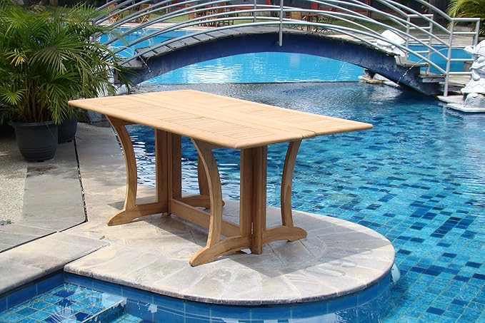 IDZO New 9 Pc Luxurious Grade-A Teak Wood Outdoor Dining Set - 69" Warwick Conole Folding Dining Rectangle Table and 8 Devon Arm/Captain Chairs #WHDSDVk