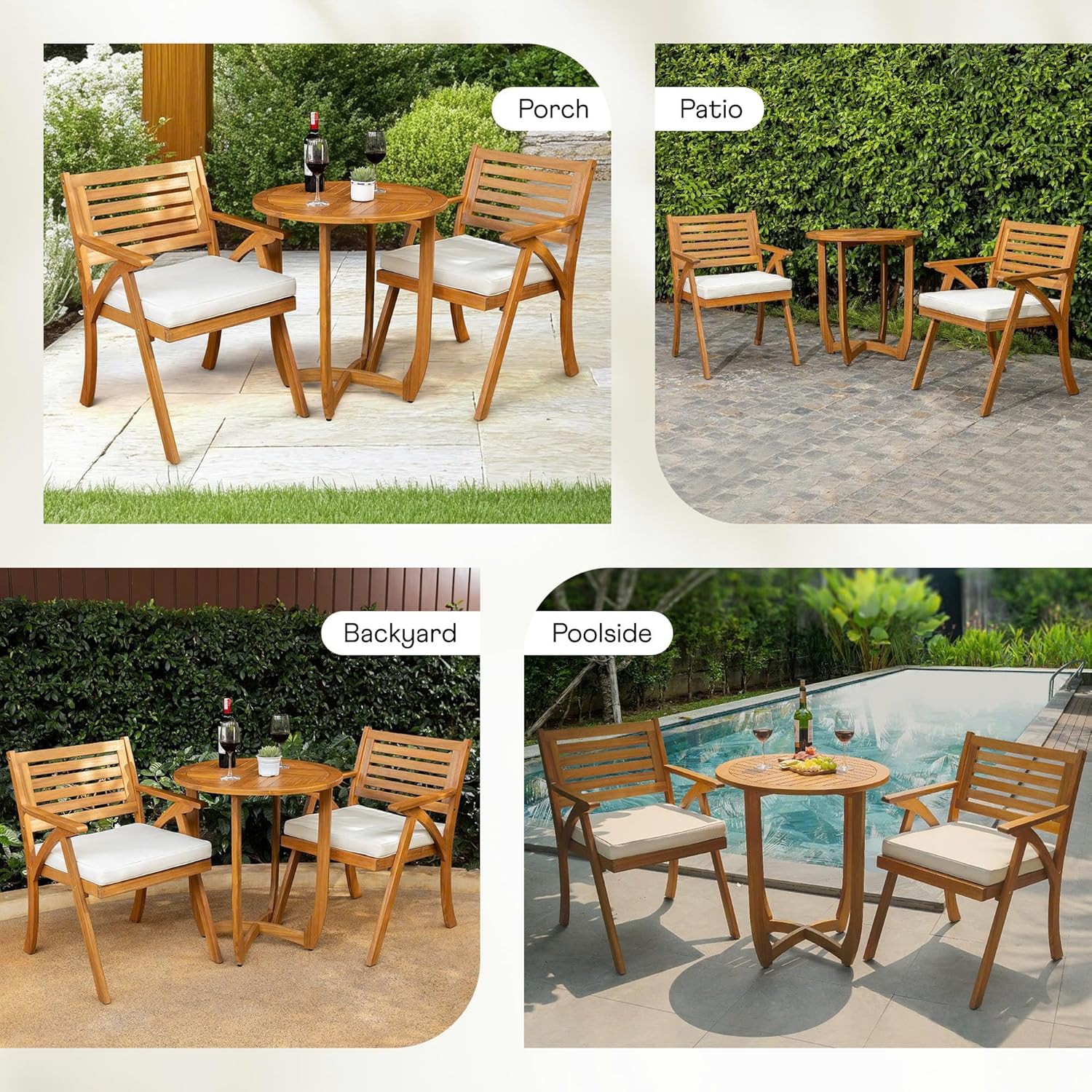 IDZO Sauvage Bistro Armchairs with Table - Set of 3