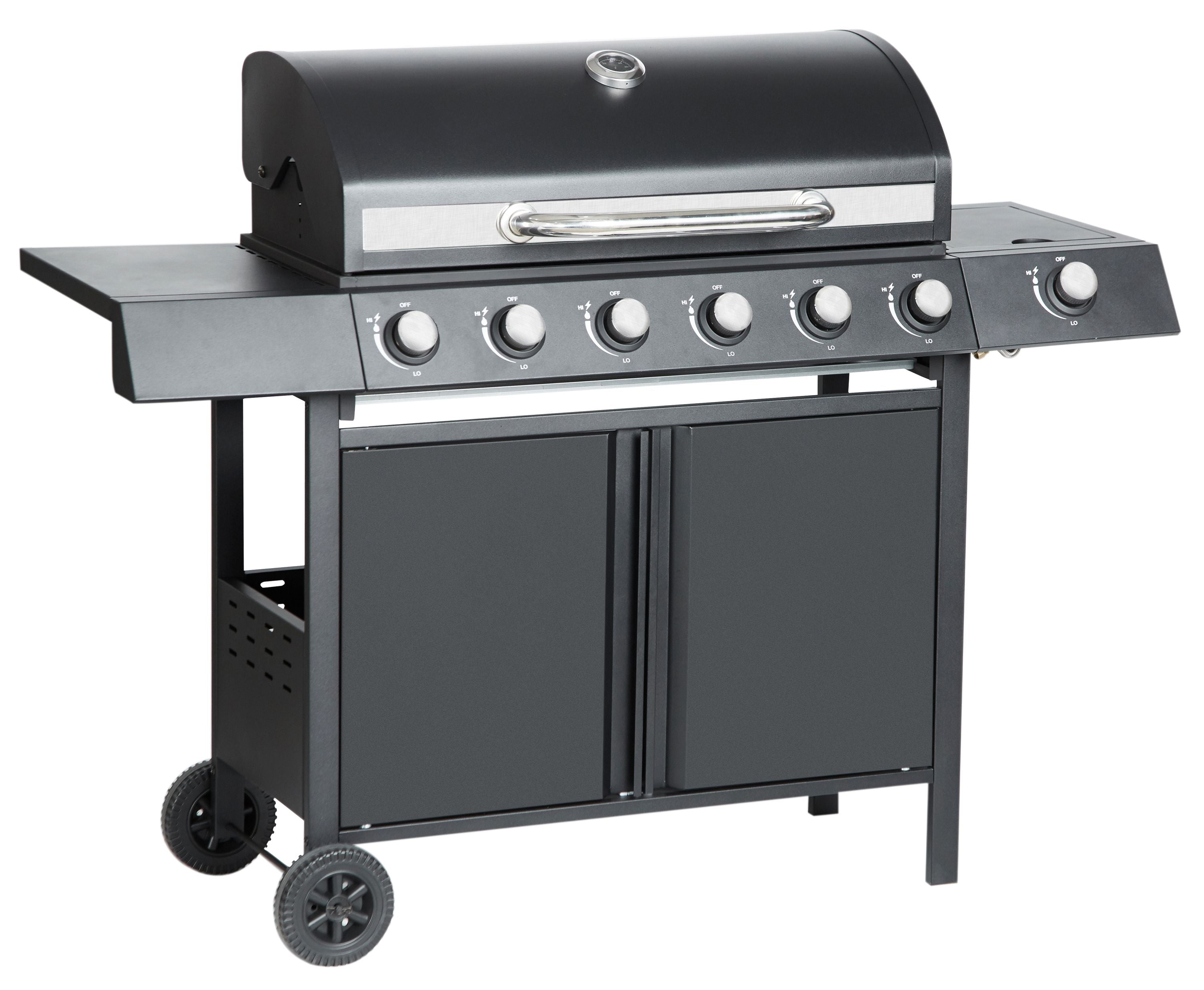 Zalorin Burner Propane Gas Grill – Large Outdoor BBQ Grill with Side Burner, Stainless Steel, Cabinet Storage, for Backyard & Patio Cooking