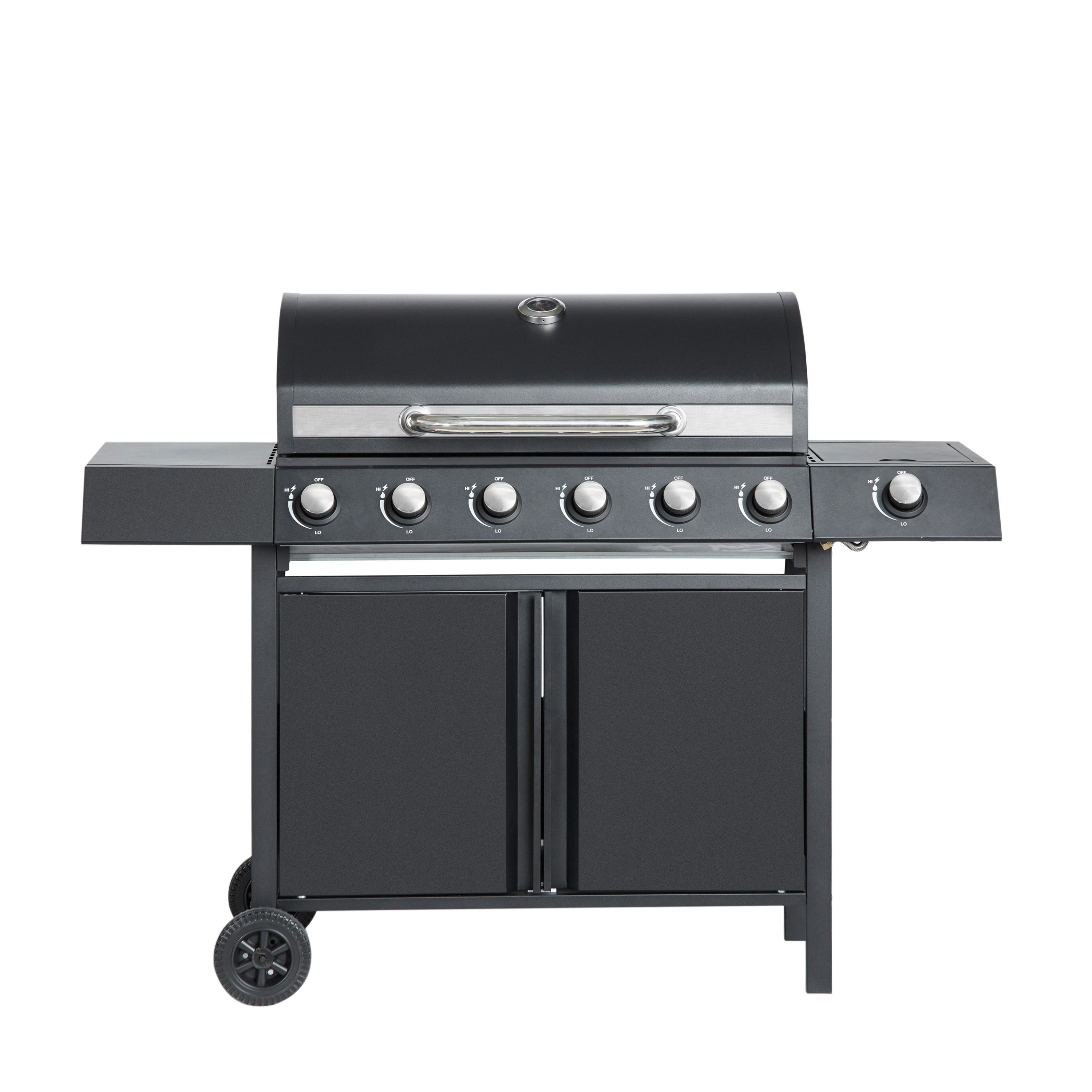 Zalorin Burner Propane Gas Grill – Large Outdoor BBQ Grill with Side Burner, Stainless Steel, Cabinet Storage, for Backyard & Patio Cooking