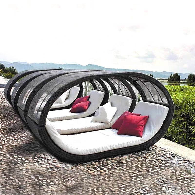 IDZO Courtyard Round Bed, Outdoor Balcony, Swimming Pool, Lazy Person Outdoor Bed