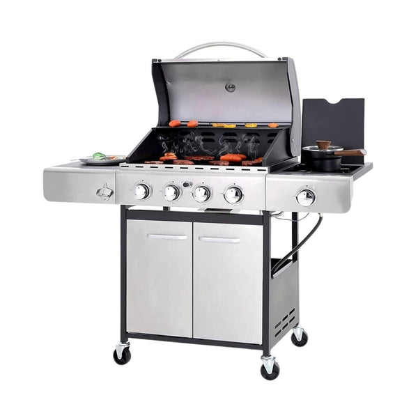 Zalorin Large Outdoor BBQ Stainless Steel Propane Gas Grill With 4 Burners
