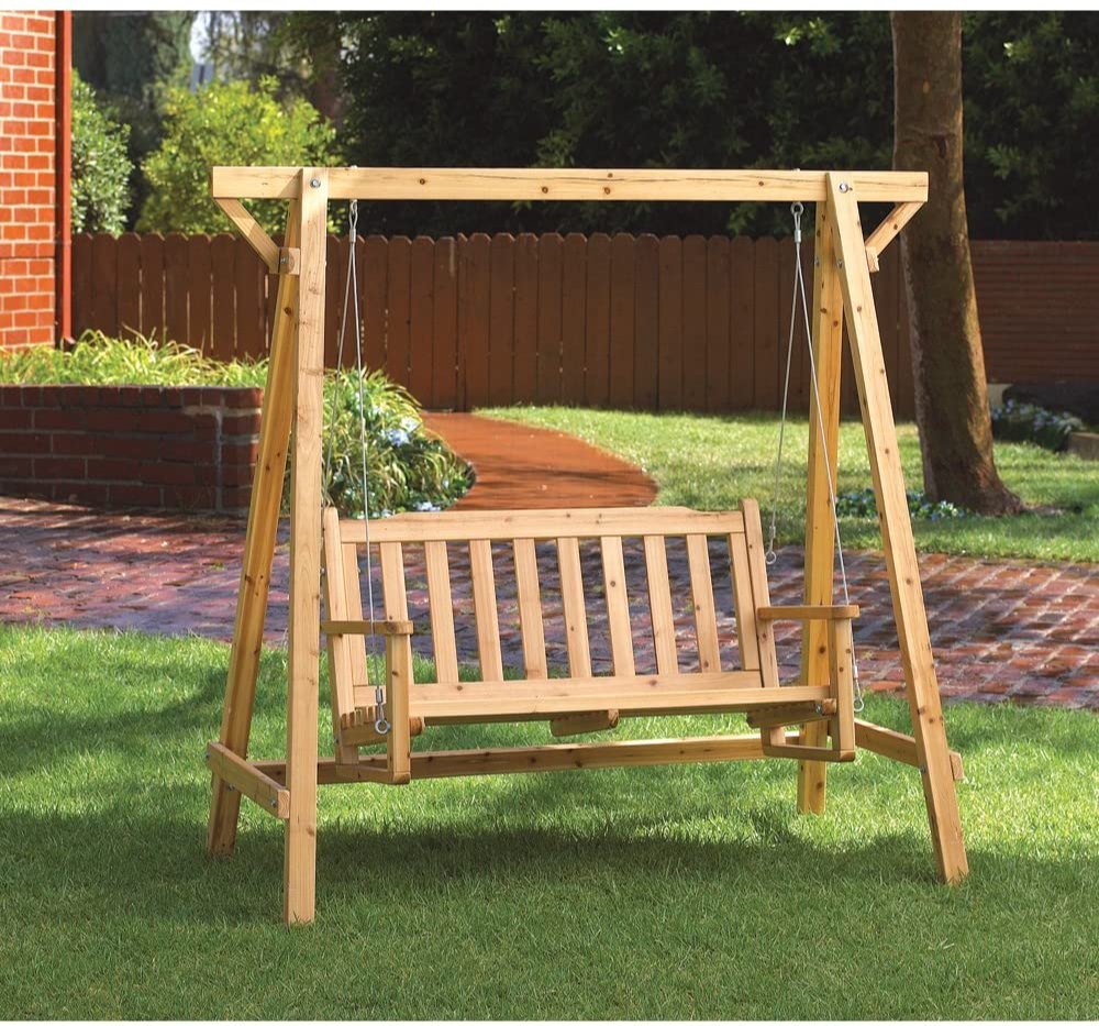 IDZO Rustic Bench Swing with Stand