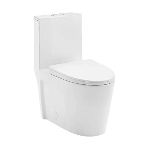Zalorin SM-1T274, St. Tropez One Piece Elongated Toilet Dual Vortex Flush 1.1/1.6 gpf with 10" Rough In