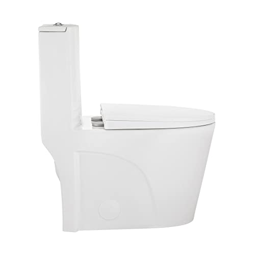 Zalorin SM-1T274, St. Tropez One Piece Elongated Toilet Dual Vortex Flush 1.1/1.6 gpf with 10" Rough In