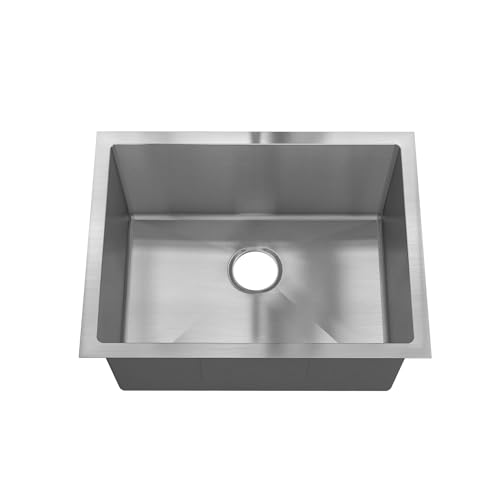 Zalorin 23" x 18" x 9" Undermount Single Bowl Kitchen Sink with 18 Gauge 304 Stainless Steel Satin Finish (Sink Only)