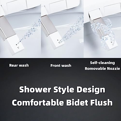 Zalorin Smart Toilet with Bidet Built In, One-piece Bidet Toilet with Auto-Flush, Warm Water, Air Drying Function, Heated Seat, Bathrooms Modern Elongated Toilet with LED Display