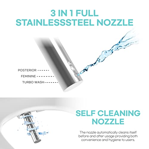 Zalorin Smart Bidet Toilet, One Piece Integrated Toilet with bidet built-in, Auto Open/Close Lid, Auto Dual Flush, LED Light, Heated Seat, Made in Korea - Elongated