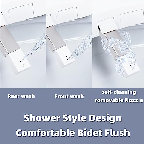Zalorin Smart Toilet with bidet function, One-piece Toilet with Auto-Flush, Warm Water, Air Drying Function, Heated Seat, LED Nightlight, Includes Remote Control …