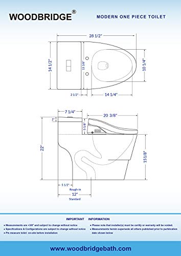 Zalorin   White Luxury, Elongated One Piece Advanced Bidet, Smart Toilet Seat with Temperature Controlled Wash Functions and Air Dryer T-0737