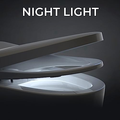 Zalorin Smart Toilet with bidet function, One-piece Toilet with Auto-Flush, Warm Water, Air Drying Function, Heated Seat, LED Nightlight, Includes Remote Control …