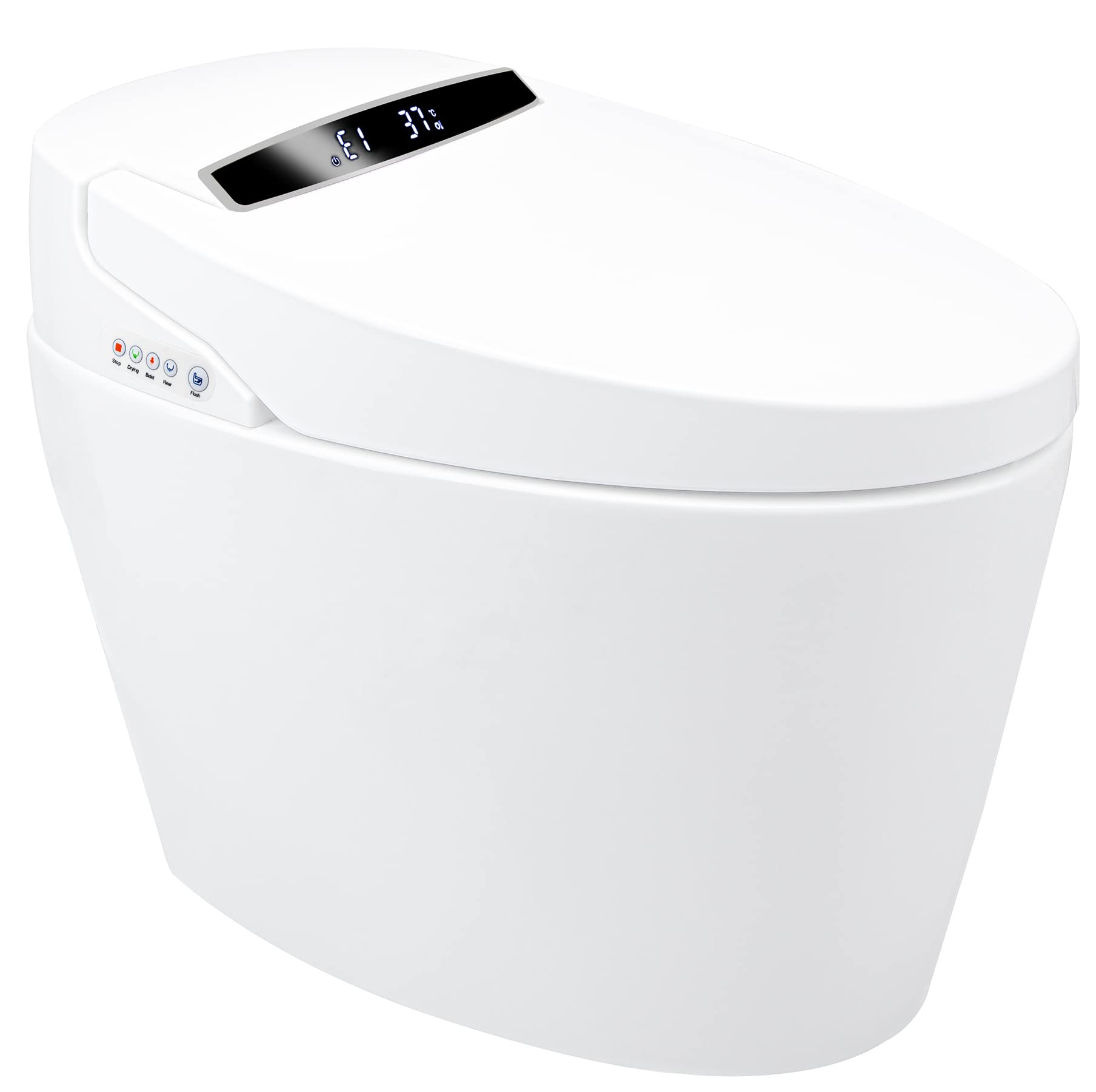 Zalorin Smart toilet, one-piece toilet, automatic flipping, heating, flushing, drying, cleaning, adjustable temperature, waterproof, easy to install.