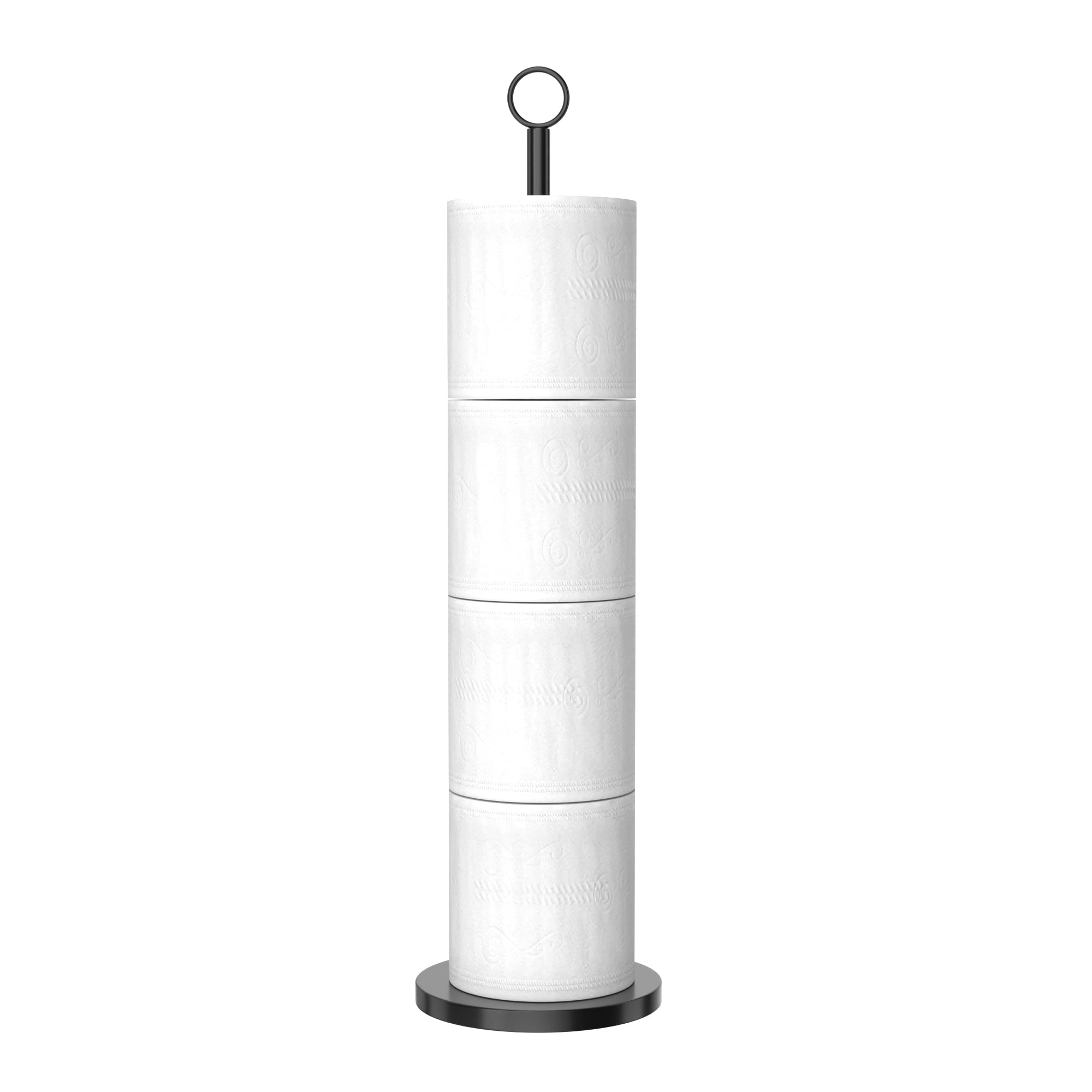 ZalorinToilet Paper Holder Stand(with Reserve Function), Free-Standing Toilet Paper Storage Holder, Stainless Steel Toilet Roll Holder Stand for Bathroom & Toilet Spare Rolls Storage