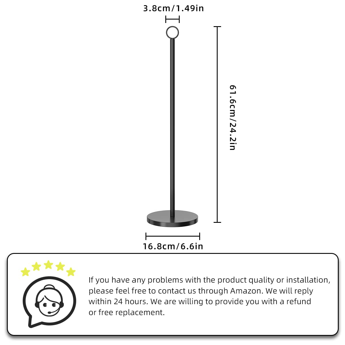 ZalorinToilet Paper Holder Stand(with Reserve Function), Free-Standing Toilet Paper Storage Holder, Stainless Steel Toilet Roll Holder Stand for Bathroom & Toilet Spare Rolls Storage