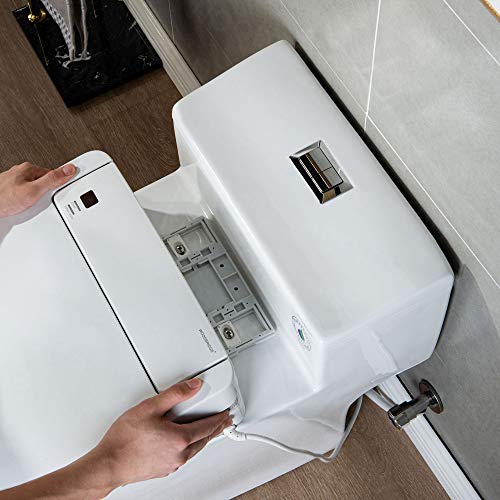 Zalorin   White Luxury, Elongated One Piece Advanced Bidet, Smart Toilet Seat with Temperature Controlled Wash Functions and Air Dryer T-0737