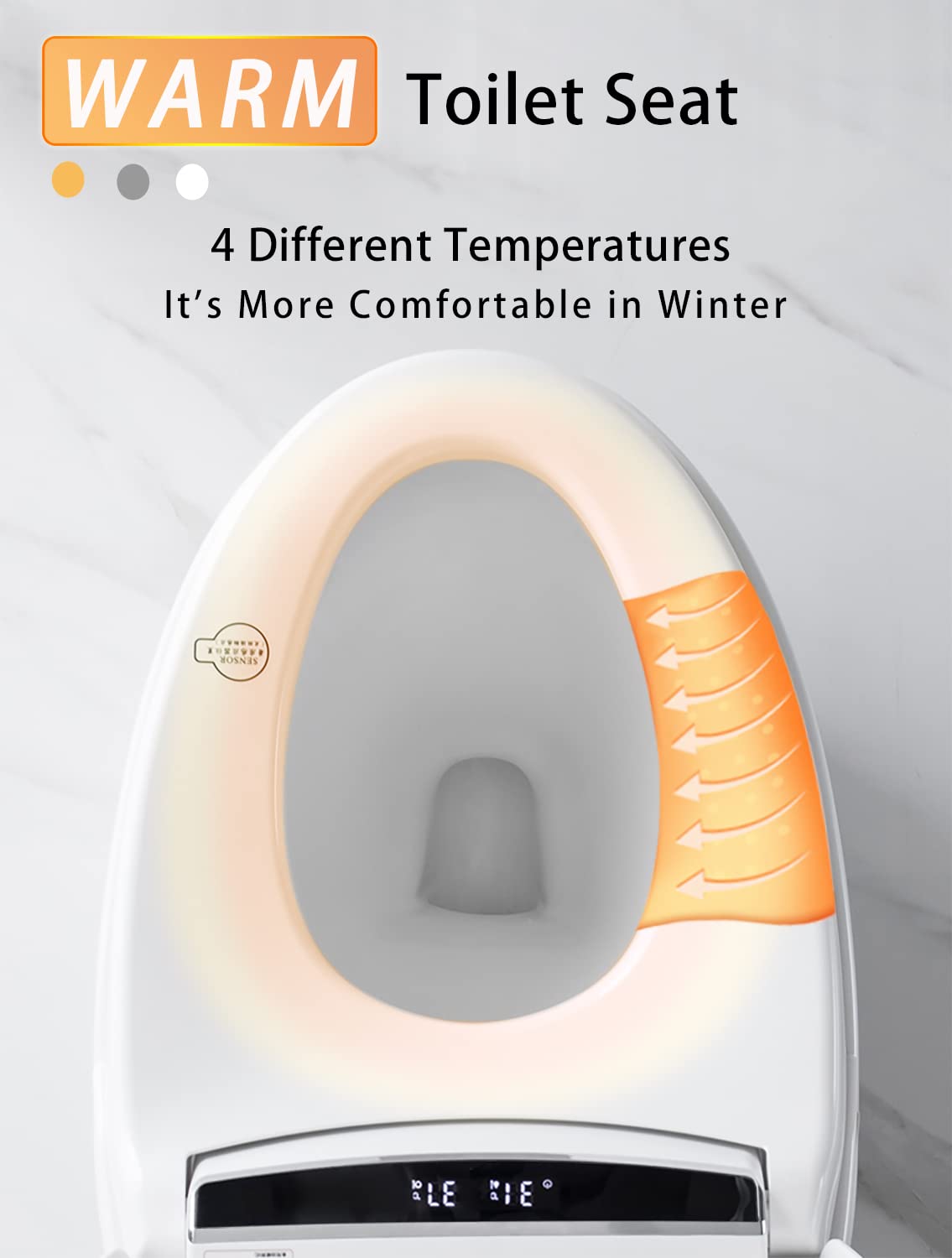 Zalorin Smart toilet, one-piece toilet, automatic flipping, heating, flushing, drying, cleaning, adjustable temperature, waterproof, easy to install.