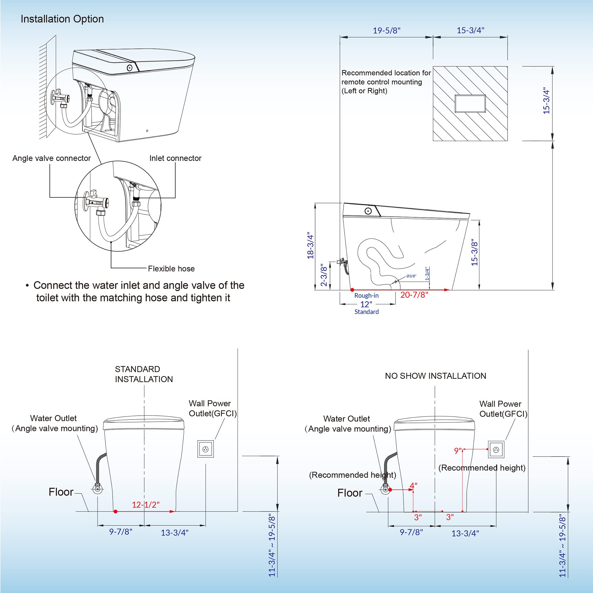 Zalorin B0990S One Piece Elongated Smart Toilet Bidet with Auto Open & Close, Auto Flush, Foot Sensor Flush, LED Temperature Display, Heated Seat and Integrated Multi Function Remote Control, White